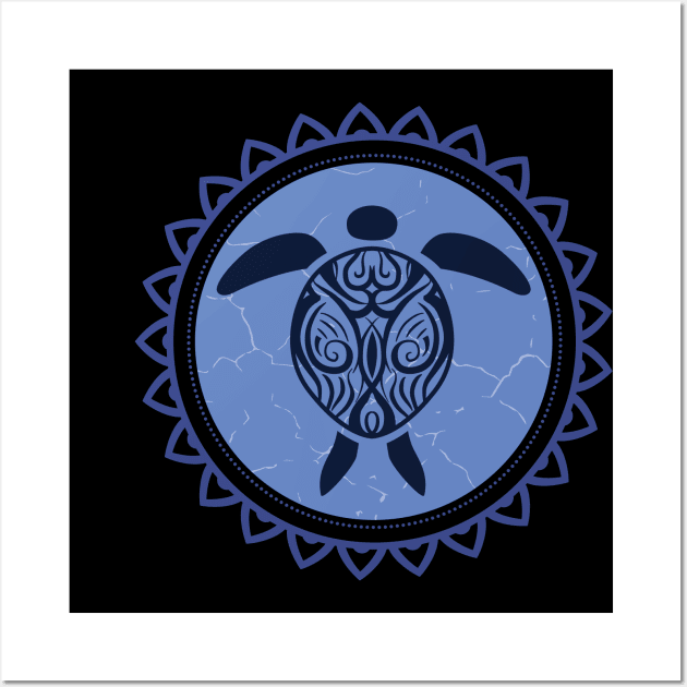 turtle tribal art for yoga and meditation travel Wall Art by Midoart